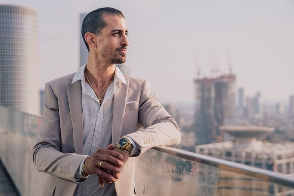 Businessman looking at a city skyline