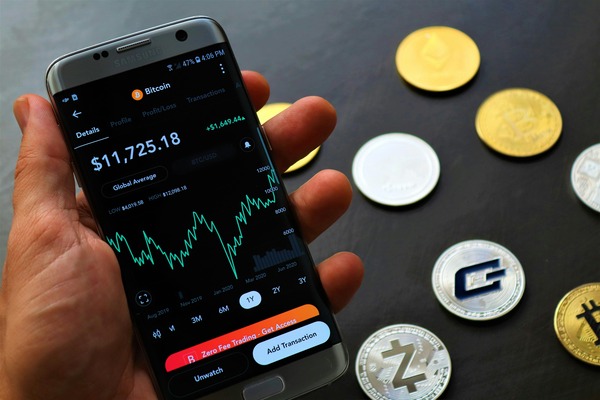 Smartphone showing a Bitcoin price chart